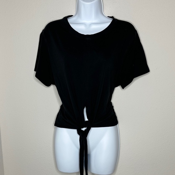 lululemon athletica Tops - lululemon athletica Black Short Sleeve Tie Tee
